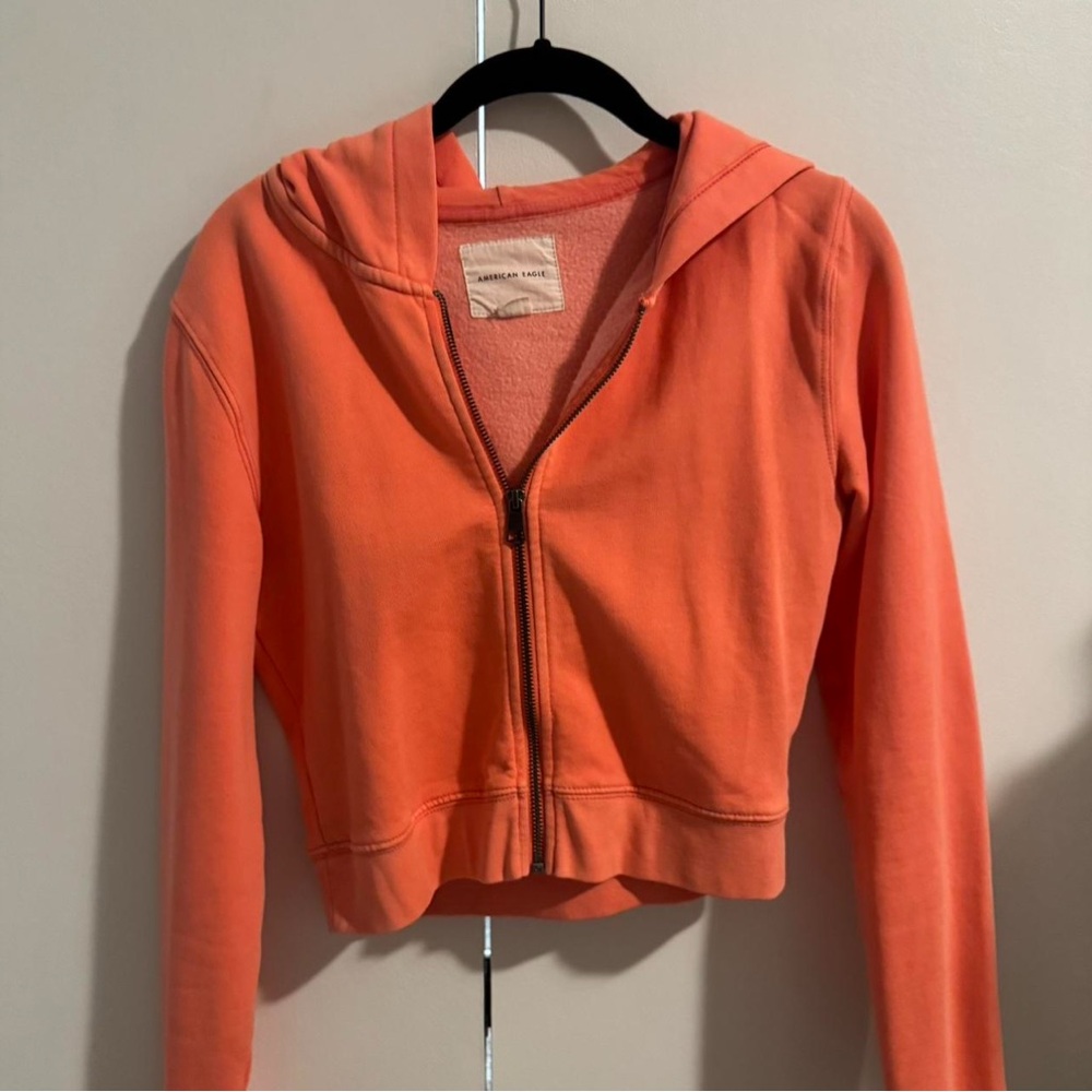 American Eagle Outfitters Coral Zip-Up Hoodie